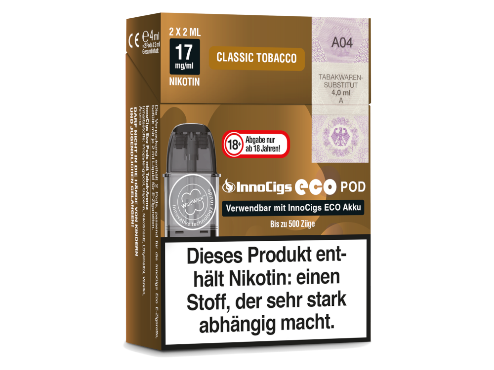 innocigs eco pods kaufen Innocigs ECO Pod Classic Tobacco (2 Stück pro Packung) jetzt  versandkostenfrei bestellen – Die Grüne Lunge Berlin
