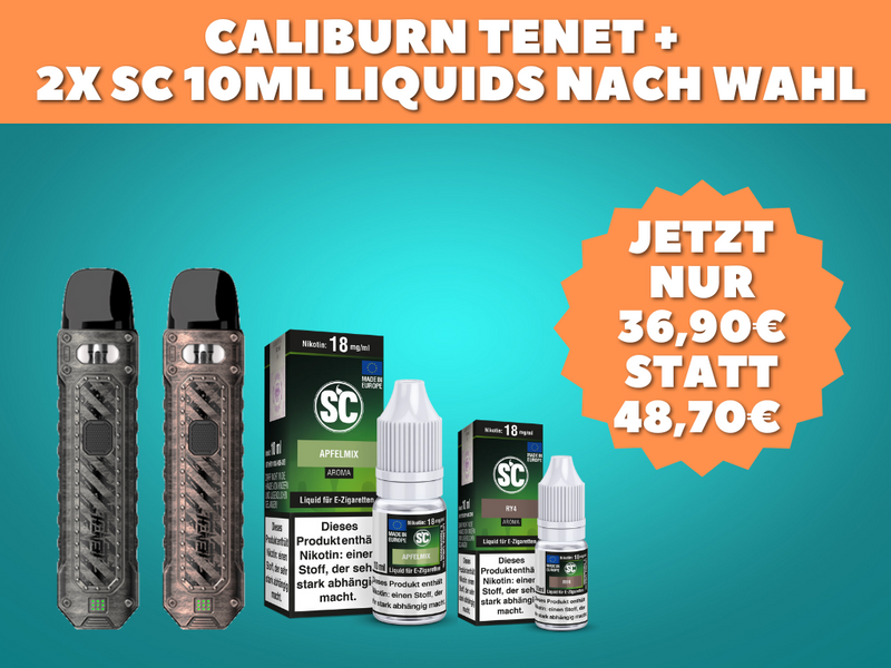 Caliburn Tenet + 2x 10ml Sc Liquid nach Wahl für 36,90€ statt 48,70€