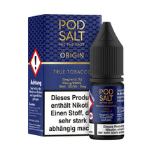 Laden Sie das Bild in den Galerie-Viewer, Pod Salt Origin- True Tobacco Nikotinsalz Liquid 10ml
