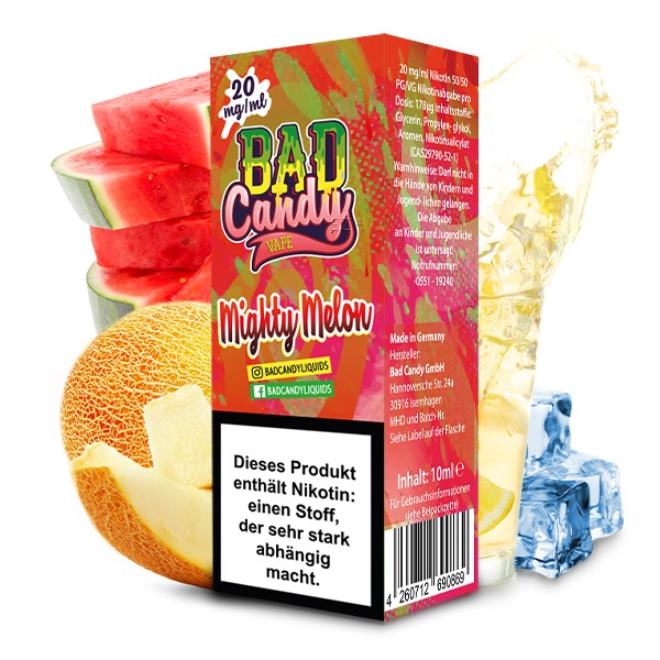 Bad Candy- Mighty Melon Liquid, Nikotinsalz 10ml