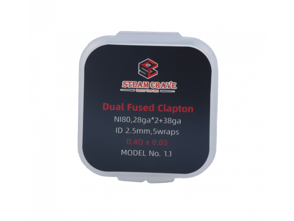Steam Crave 1.1 Dual Fused Clapton NI80 28ga*2+38ga (10 stk./packung)