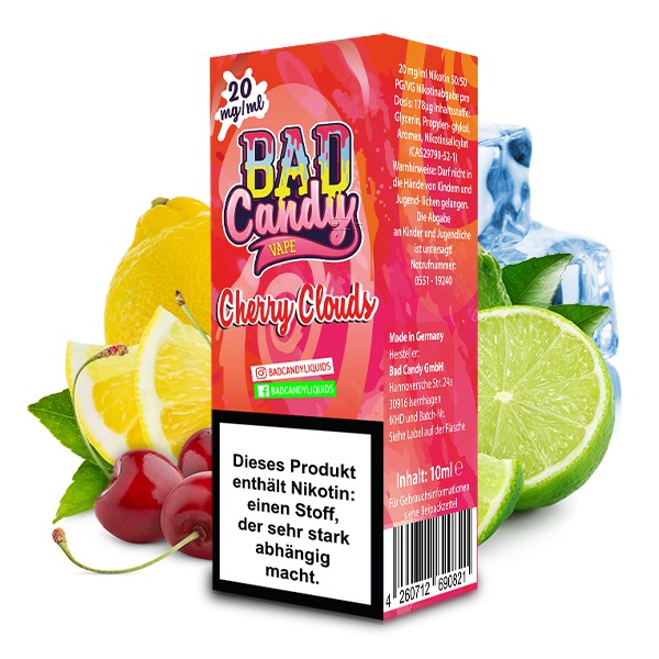 Bad Candy Nikotinsalz Liquid 10ml - Cherry Clouds