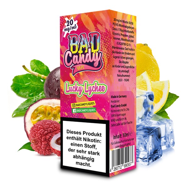 Bad Candy Nikotinsalz Liquid 10ml - Lucky Lychee