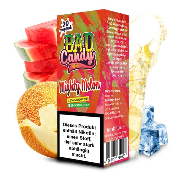 Bad Candy Nikotinsalz Liquid 10ml - Mighty Melon