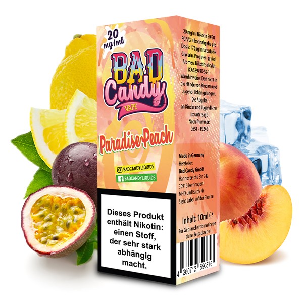 Bad Candy Nikotinsalz Liquid 10ml - Paradise Peach